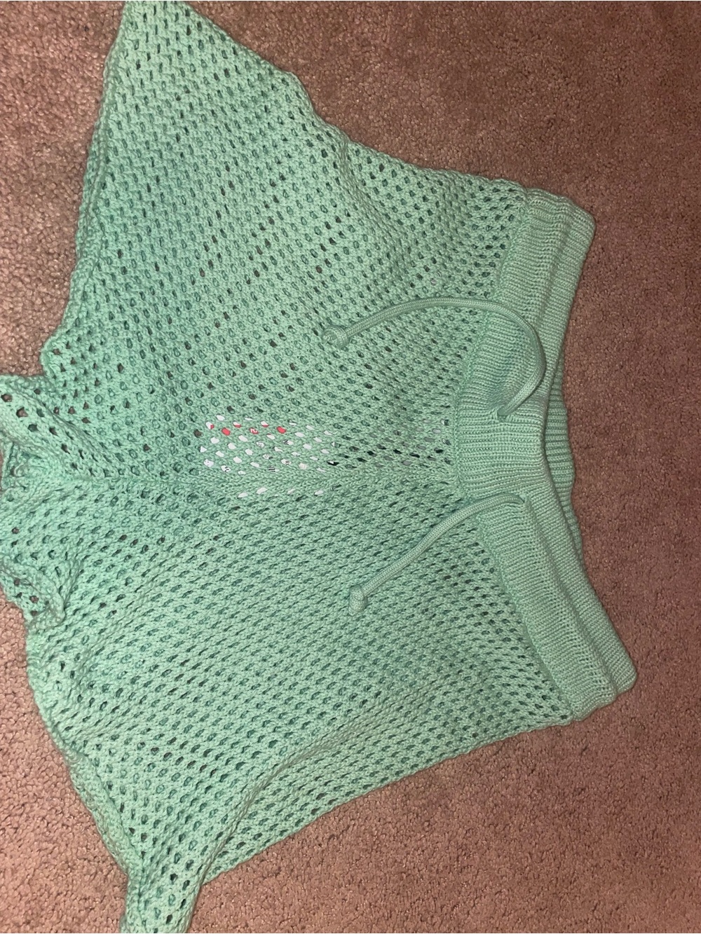 Mint Green Open-Knit Women's Sweater
